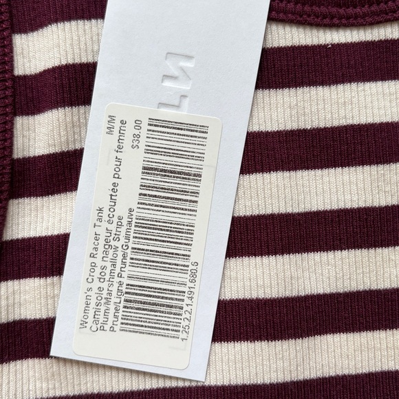 KOTN Women’s Crop Racer Tank, M, Plum/Marshmallow - Picture 3 of 6